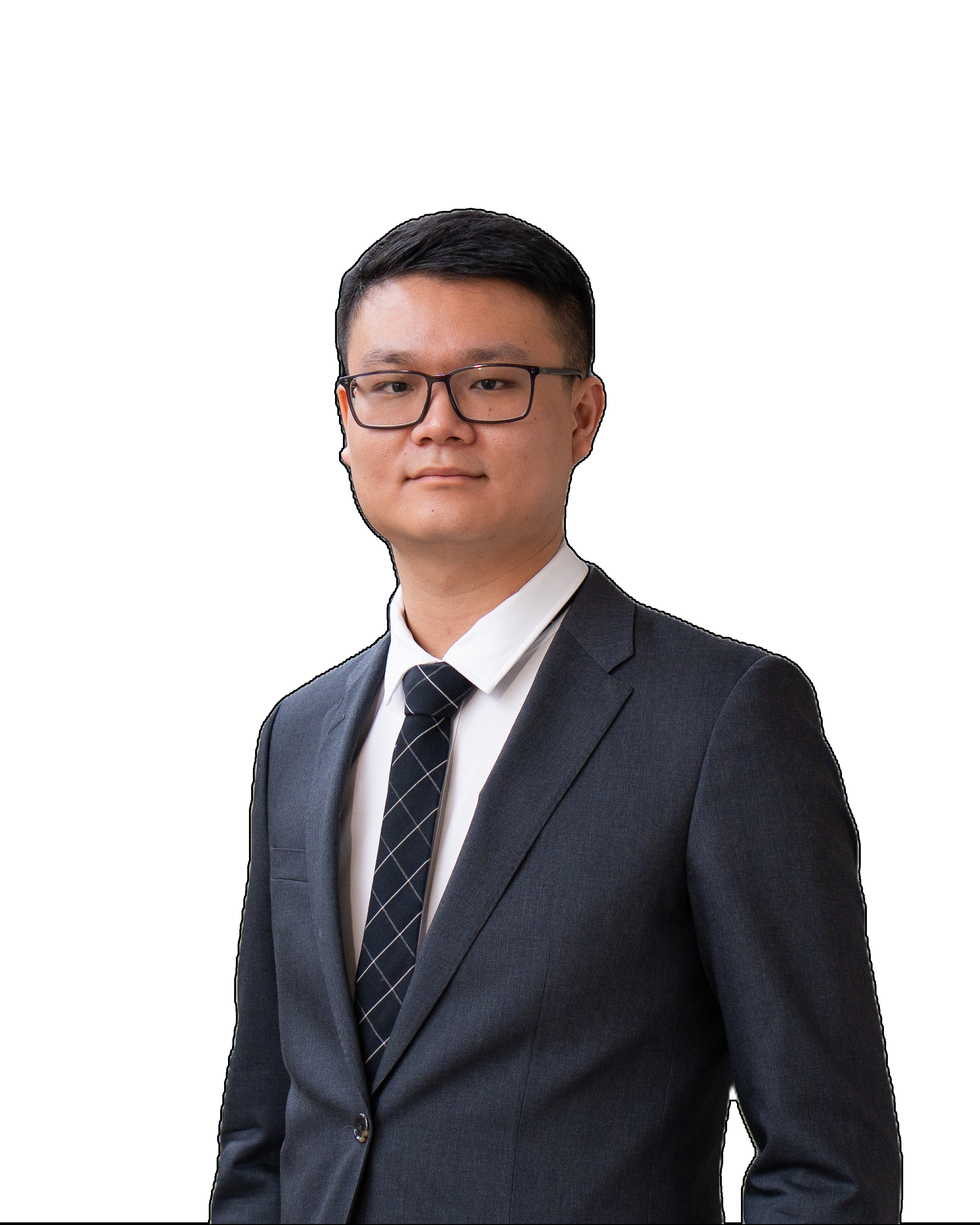 Professional headshot of Dr. Yi Yu (Bruce) Liu in a charcoal suit and glasses.
